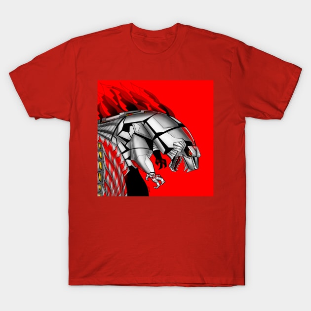 the cyborg mechagodzilla kaiju T-Shirt by jorge_lebeau